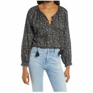 Cleobella Black Floral Blouse